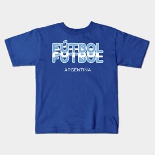 SCNT016 - Futbol Argentina Flag Colored Letters Kids T-Shirt